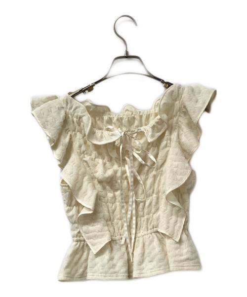 Snidel（スナイデル）Snidel (スナイデル) シャーリングギャザーブラウス ベージュ サイズ:ONE SIZEの古着・服飾アイテム