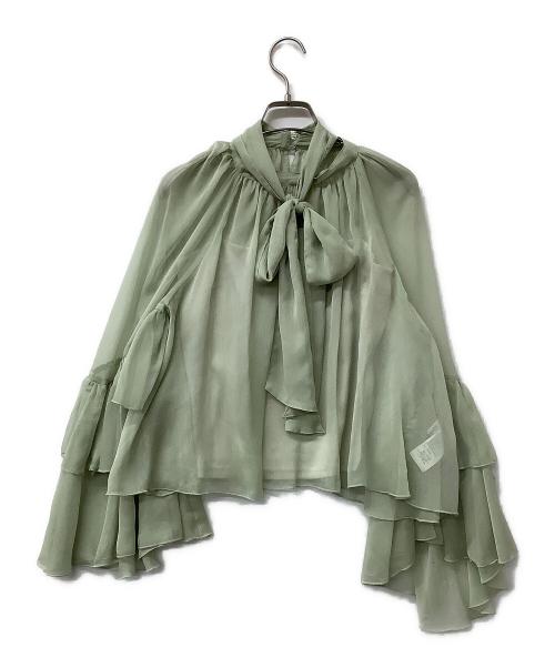 Snidel（スナイデル）Snidel (スナイデル) セットアップ ラッフルミニセットアップ グリーンの古着・服飾アイテム