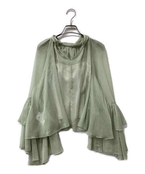 Snidel（スナイデル）Snidel (スナイデル) セットアップ ラッフルミニセットアップ グリーンの古着・服飾アイテム