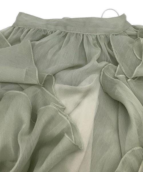 Snidel（スナイデル）Snidel (スナイデル) セットアップ ラッフルミニセットアップ グリーンの古着・服飾アイテム