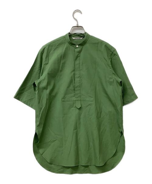 AURALEE（オーラリー）AURALEE (オーラリー) 半袖シャツ WASHED FINX TWILL HALF SLEEVED P/O SHIRT グリーン サイズ:1の古着・服飾アイテム