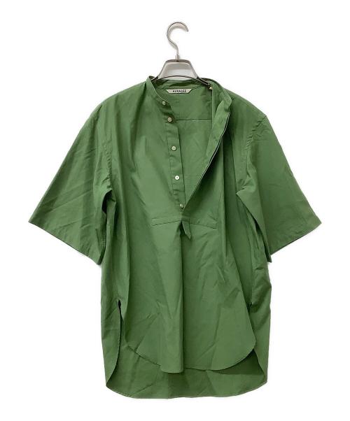 AURALEE（オーラリー）AURALEE (オーラリー) 半袖シャツ WASHED FINX TWILL HALF SLEEVED P/O SHIRT グリーン サイズ:1の古着・服飾アイテム