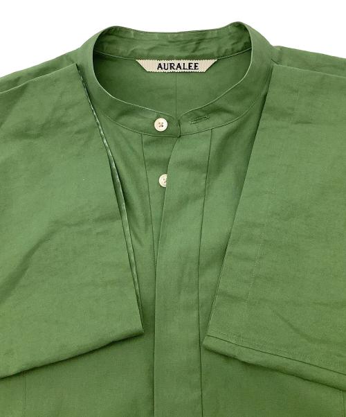 AURALEE（オーラリー）AURALEE (オーラリー) 半袖シャツ WASHED FINX TWILL HALF SLEEVED P/O SHIRT グリーン サイズ:1の古着・服飾アイテム