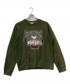 KENZOケンゾー）の古着「スウェット タイガーフェイス」｜グリーン