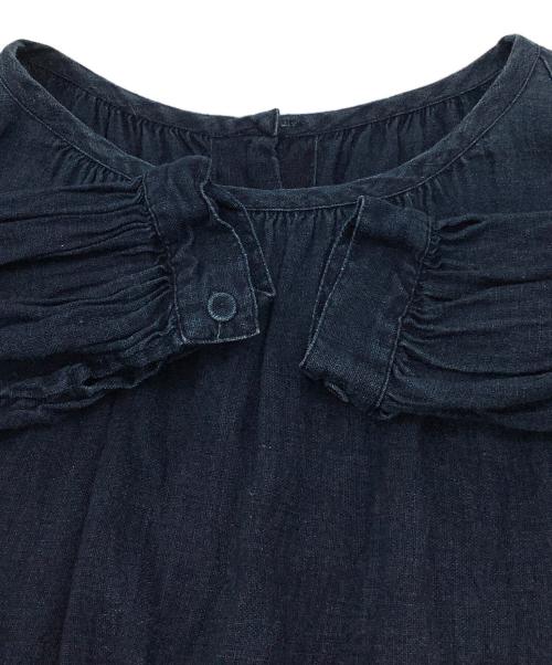 nest Robe（ネストローブ）nest Robe (ネストローブ) 長袖ワンピース インディゴ染めリネンワンピース ネイビー サイズ:不明の古着・服飾アイテム