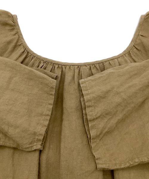 Veritecoeur（ヴェリテクール）Veritecoeur (ヴェリテクール) ワンピース リネン2WAYギャザーワンピース ブラウン サイズ:Fの古着・服飾アイテム
