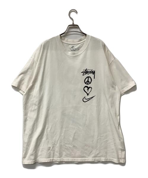 NIKE（ナイキ）NIKE (ナイキ) stussy (ステューシー) 半袖Tシャツ Peace Love Swoosh T-shirt ホワイト サイズ:XLの古着・服飾アイテム