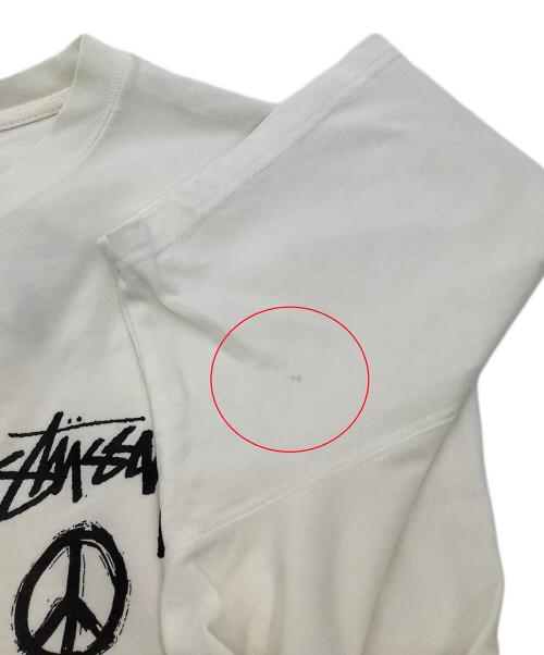 NIKE（ナイキ）NIKE (ナイキ) stussy (ステューシー) 半袖Tシャツ Peace Love Swoosh T-shirt ホワイト サイズ:XLの古着・服飾アイテム