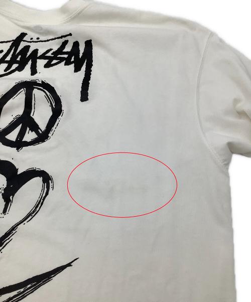 NIKE（ナイキ）NIKE (ナイキ) stussy (ステューシー) 半袖Tシャツ Peace Love Swoosh T-shirt ホワイト サイズ:XLの古着・服飾アイテム