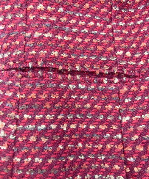 missoni（ミッソーニ）missoni (ミッソーニ) ノーカラージャケット　古着 レッド サイズ:SIZE62の古着・服飾アイテム