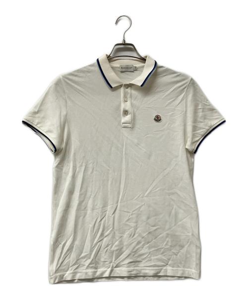 MONCLER（モンクレール）MONCLER (モンクレール) 半袖ポロシャツ ホワイト サイズ:Mの古着・服飾アイテム