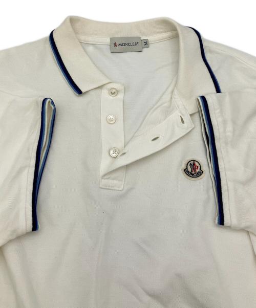 MONCLER（モンクレール）MONCLER (モンクレール) 半袖ポロシャツ ホワイト サイズ:Mの古着・服飾アイテム
