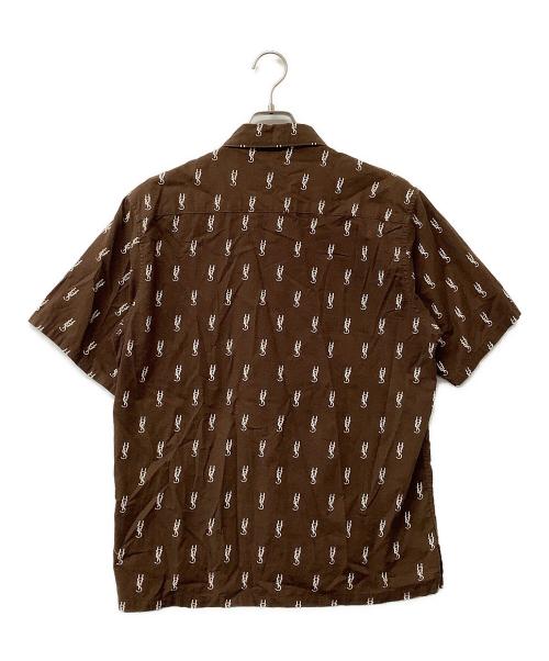 Hysteric Glamour（ヒステリックグラマー）Hysteric Glamour (ヒステリックグラマー) 半袖シャツ モノグラム柄 オープンカラーシャツ ブラウン サイズ:Mの古着・服飾アイテム