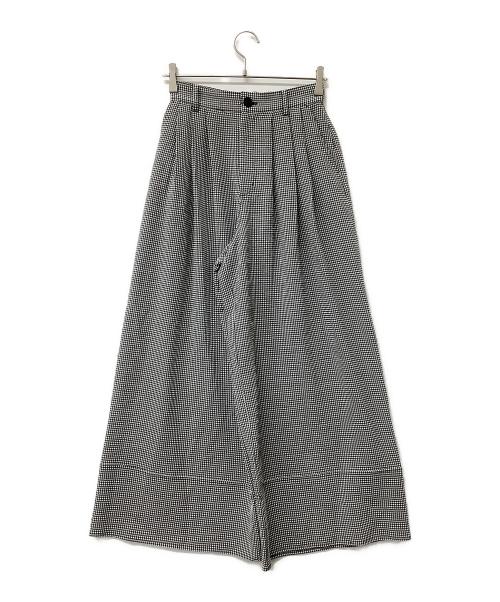 Snidel（スナイデル）Snidel (スナイデル) パンツ バリエワイドパンツ ホワイト×ブラックの古着・服飾アイテム