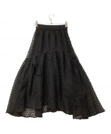 Snidel（スナイデル）の古着「スカート バリエチュールスカート」｜ブラック