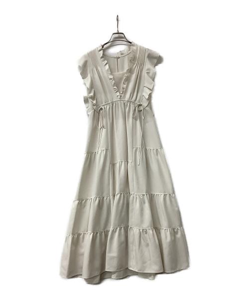 Snidel（スナイデル）Snidel (スナイデル) ノースリーブワンピース Sustainableデザインティアードワンピース ベージュの古着・服飾アイテム