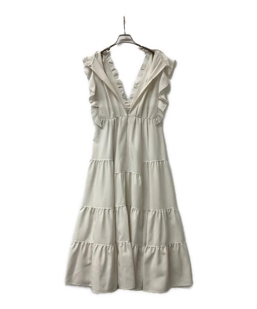 Snidel（スナイデル）Snidel (スナイデル) ノースリーブワンピース Sustainableデザインティアードワンピース ベージュの古着・服飾アイテム