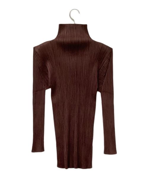 PLEATS PLEASE（プリーツプリーズ）PLEATS PLEASE (プリーツプリーズ) カットソー ハイネックプリーツカットソー エンジ サイズ:3の古着・服飾アイテム