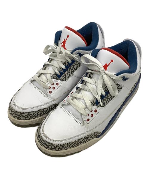 NIKE（ナイキ）NIKE (ナイキ) ハイカットスニーカー AIR JORDAN 3 RETRO OG ホワイト×ブルー サイズ:cm 28の古着・服飾アイテム