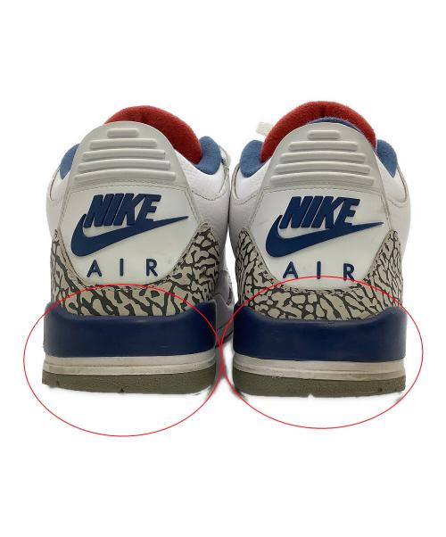 NIKE（ナイキ）NIKE (ナイキ) ハイカットスニーカー AIR JORDAN 3 RETRO OG ホワイト×ブルー サイズ:cm 28の古着・服飾アイテム