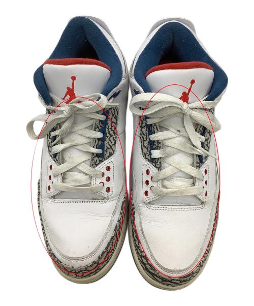 NIKE（ナイキ）NIKE (ナイキ) ハイカットスニーカー AIR JORDAN 3 RETRO OG ホワイト×ブルー サイズ:cm 28の古着・服飾アイテム