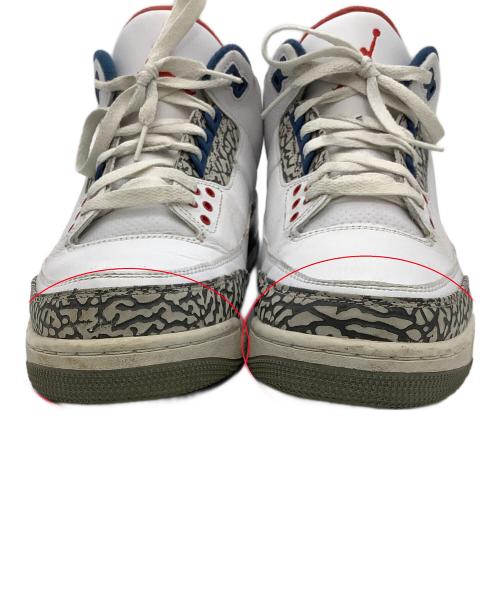 NIKE（ナイキ）NIKE (ナイキ) ハイカットスニーカー AIR JORDAN 3 RETRO OG ホワイト×ブルー サイズ:cm 28の古着・服飾アイテム