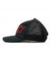 GUCCI (グッチ) メッシュキャップ ロゴ付きキャップ 701324 ブラック×レッド サイズ:L (59cm)：20000円