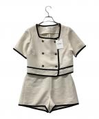 HER LIP TOハーリップトゥ）の古着「セットアップ Mondrian Tweed Set-Up」｜ベージュ×ブラック