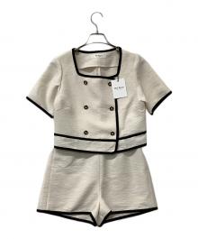 HER LIP TO（ハーリップトゥ）の古着「セットアップ Mondrian Tweed Set-Up」｜ベージュ×ブラック