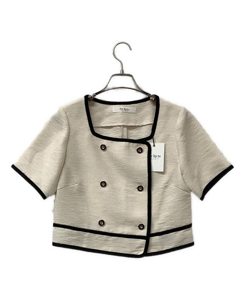 HER LIP TO（ハーリップトゥ）HER LIP TO (ハーリップトゥ) セットアップ Mondrian Tweed Set-Up ベージュ×ブラック サイズ:Sの古着・服飾アイテム