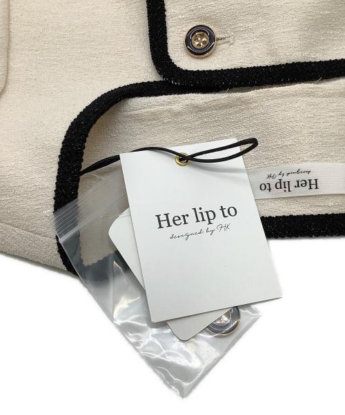 HER LIP TO（ハーリップトゥ）HER LIP TO (ハーリップトゥ) セットアップ Mondrian Tweed Set-Up ベージュ×ブラック サイズ:Sの古着・服飾アイテム