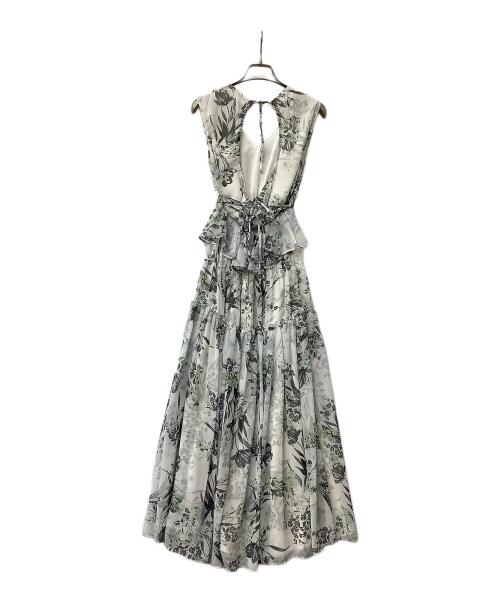 HER LIP TO（ハーリップトゥ）HER LIP TO (ハーリップトゥ) ノースリーブワンピース Lady Jane Chiffon Dress ホワイト×グレー サイズ:Sの古着・服飾アイテム