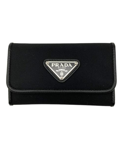 PRADA（プラダ）PRADA (プラダ) キーケース トライアングルロゴ ブラックの古着・服飾アイテム