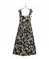 HER LIP TO（ハーリップトゥ）の古着「ワンピース Floral Pleated Satin Cami Dress」｜ブラック×ベージュ