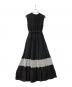 HER LIP TO (ハーリップトゥ) ワンピース Scala Lace-Trimmed Dress ブラック×ホワイト サイズ:S：12000円
