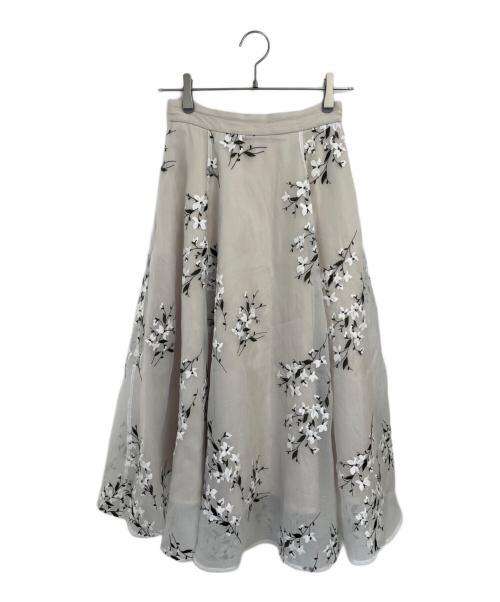 FRAY ID（フレイ アイディー）FRAY ID (フレイ アイディー) シアーマグノリアスカート ホワイト サイズ:0の古着・服飾アイテム