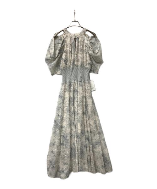 Snidel（スナイデル）Snidel (スナイデル) ワンピース フリンジウエストリブワンピース ホワイト×グレーの古着・服飾アイテム