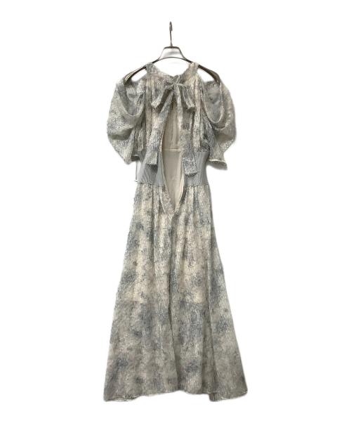 Snidel（スナイデル）Snidel (スナイデル) ワンピース フリンジウエストリブワンピース ホワイト×グレーの古着・服飾アイテム