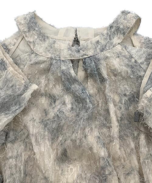 Snidel（スナイデル）Snidel (スナイデル) ワンピース フリンジウエストリブワンピース ホワイト×グレーの古着・服飾アイテム