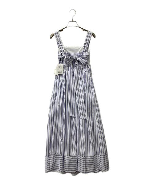 HER LIP TO（ハーリップトゥ）HER LIP TO (ハーリップトゥ) ワンピース Multi-Way Back Ribbon Stripe Dress ブルー×ホワイト サイズ:Sの古着・服飾アイテム
