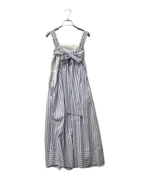 HER LIP TO（ハーリップトゥ）HER LIP TO (ハーリップトゥ) ワンピース Multi-Way Back Ribbon Stripe Dress ブルー×ホワイト サイズ:Sの古着・服飾アイテム