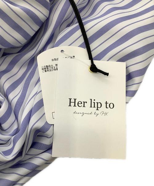 HER LIP TO（ハーリップトゥ）HER LIP TO (ハーリップトゥ) ワンピース Multi-Way Back Ribbon Stripe Dress ブルー×ホワイト サイズ:Sの古着・服飾アイテム
