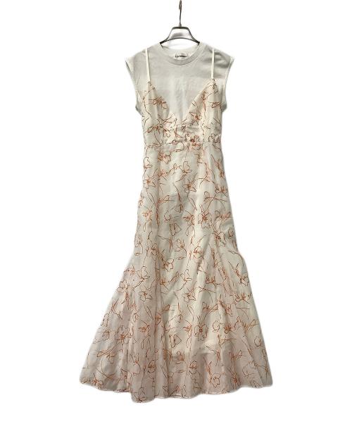 Lily Brown（リリーブラウン）Lily Brown (リリーブラウン) ワンピース 刺繍キャミワンピースセット ホワイト×オレンジ サイズ:Fの古着・服飾アイテム