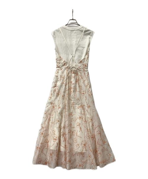 Lily Brown（リリーブラウン）Lily Brown (リリーブラウン) ワンピース 刺繍キャミワンピースセット ホワイト×オレンジ サイズ:Fの古着・服飾アイテム