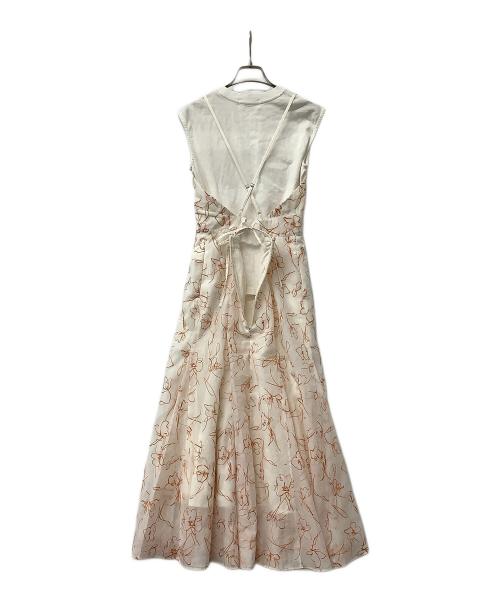 Lily Brown（リリーブラウン）Lily Brown (リリーブラウン) ワンピース 刺繍キャミワンピースセット ホワイト×オレンジ サイズ:Fの古着・服飾アイテム