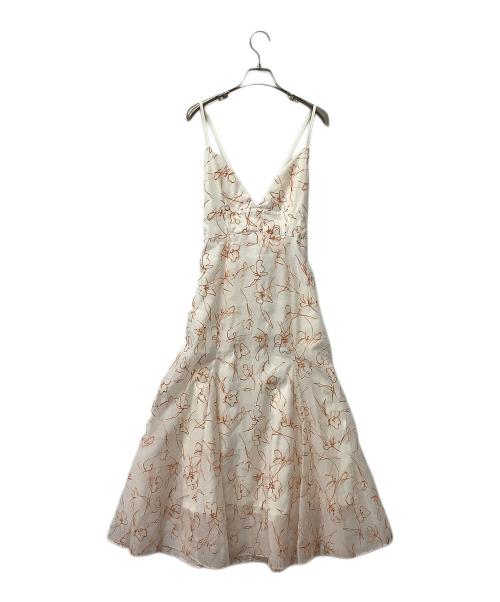 Lily Brown（リリーブラウン）Lily Brown (リリーブラウン) ワンピース 刺繍キャミワンピースセット ホワイト×オレンジ サイズ:Fの古着・服飾アイテム