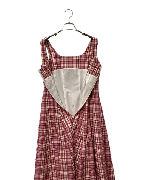 HER LIP TO（ハーリップトゥ）HER LIP TO (ハーリップトゥ) Paddington Long Dress レッド×ベージュ サイズ:Sの古着・服飾アイテム