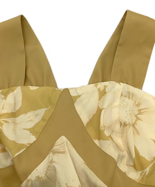 HER LIP TO（ハーリップトゥ）HER LIP TO (ハーリップトゥ) ワンピース Mallorca Back Ribbon Floral Dress イエロー サイズ:Sの古着・服飾アイテム