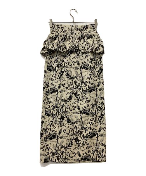 Snidel（スナイデル）Snidel (スナイデル) スカート バルーンペプラムスカート ブラウン×ブラックの古着・服飾アイテム