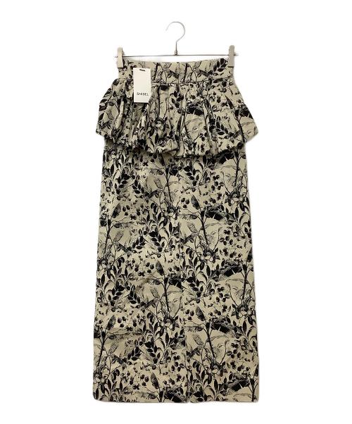 Snidel（スナイデル）Snidel (スナイデル) スカート バルーンペプラムスカート ブラウン×ブラックの古着・服飾アイテム